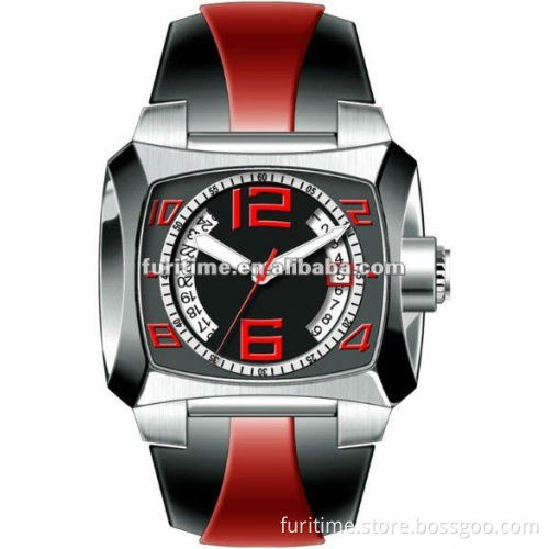 silicone sport watch New sporty chronograph watch fashion design with silicone strap